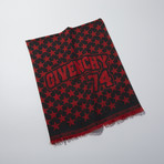 Givenchy // Wool Star Scarf // Red
