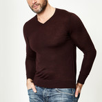 Wool V-Neck Pullover // Plum (XS)