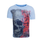 Japan Skull T-Shirt // Sky Blue (XL)