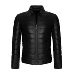 Quilted Leather Jacket // Black (M)
