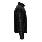 Quilted Leather Jacket // Black (3XL)