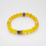 African Jade + Hematite Bracelet // Yellow
