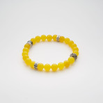African Jade + Hematite Bracelet // Yellow
