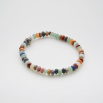 Dell Arte // Rondelle Agate + Aventurine + Jasper Beaded Bracelet // Multicolor