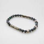 Dell Arte // Snowflake Agate Bead + Square Pyrite Bracelet