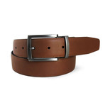 McCartney Reversible Leather Belt // Black + Cognac (32"W)