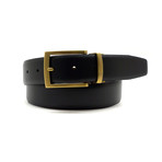 Manny Reversible Leather Belt // Black + Burgundy (32)