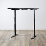 Lander Standing Desk with Ergo Contoured Specialty Top // Carbon Fibers W/ Black Base (71")