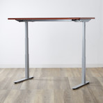 Lander Standing Desk with Ergo Contoured Wood Grain Top // Crossfire Java W/ Silver Base (47")