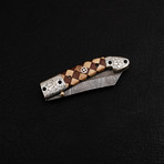 Handmade Damascus Liner Lock Folding Knife // 2729