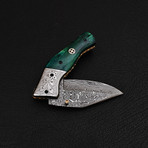Handmade Damascus Liner Lock Folding Knife // 2731