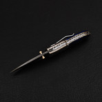 Handmade Damascus Liner Lock Folding Knife // 2732