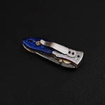 Handmade Damascus Liner Lock Folding Knife // 2732