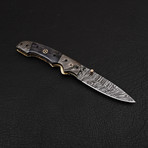 Handmade Damascus Liner Lock Folding Knife // 2733