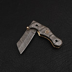Handmade Damascus Liner Lock Folding Knife // 2734