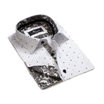 Amedeo Exclusive // Reversible Cuff French Cuff Shirt II // White + Black Paisley (XL)