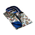 Paisley Lined French Cuff Dress Shirt // Colorful Paisley + White (M)