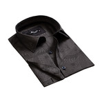 Reversible Cuff French Cuff Shirt // Black Paisley (XL)