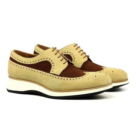 Rudi Long Wingtip Blucher // Tan + Brown (US: 6)