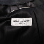 Saint Laurent Paris // Leather Patch Shearling Collar Aviator Jacket // Black (Euro: 46)