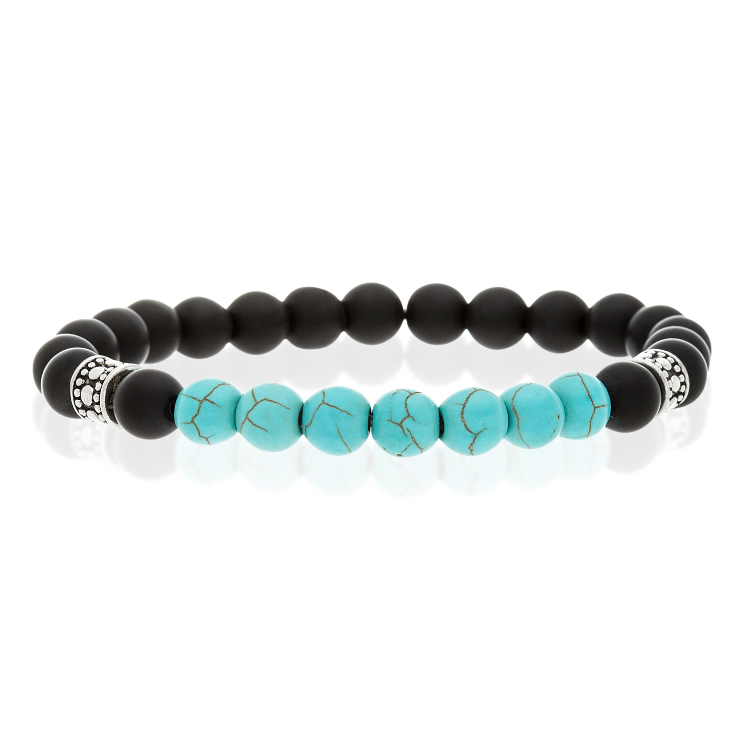 Stainless Steel + Beaded Bracelet // Blue + Black Brooklyn Exchange