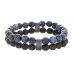 Double Layer Beaded Bracelet // Black