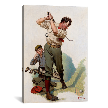 The Golfer // Norman Rockwell (18"W x 26"H x 0.75"D)