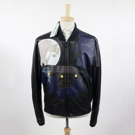 Kenzo Paris // Lamb Leather Lakehouse Bomber Jacket // Blue (S)