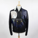 Kenzo Paris // Lamb Leather Lakehouse Bomber Jacket // Blue (XL)