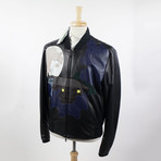 Kenzo Paris // Lamb Leather Lakehouse Bomber Jacket // Blue (XL)