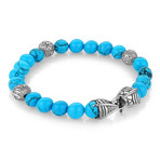Turquoise Beaded Bracelet // 8.2"L