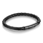 Black Python Leather Bracelet