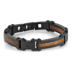 Wood-Inlay Bracelet // 14mm // Matte Black