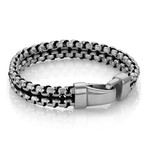 Nylon + Steel Double Row Bracelet // Black (8")