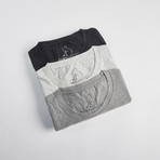 Crew Neck Pepper Pack // Set of 3 // Shades of Gray (M)
