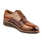 Alvis Two-Tone Textured Dress Shoes // Tobacco + Brown (Euro: 37)