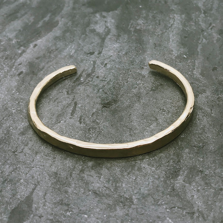 Hammered Cuff in Polished Brass