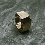 Block Chip Signet in Antiqued Brass (6.5)