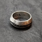Division Ring in Oxidized Silver (5.5)