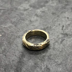 Etched Stacker Ring in Antiqued Brass (8.5)