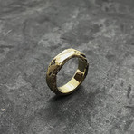 Etched Stacker Ring in Antiqued Brass (6.5)