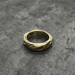 Etched Stacker Ring in Antiqued Brass (6.5)