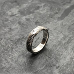 Etched Stacker Ring in Oxidized Silver (8.5)