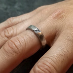 Faces Stacker Ring in Oxidized Silver (7.5)