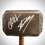 Thor Hammer // Stan Lee + Chris Hemsworth Signed // Custom Museum Display (Signed Hammer Only)