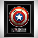 Captain America // Chris Evans + Stan Lee Signed Shield Prop // Custom Shadow Box Frame (Signed Shield Only)