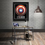 Captain America // Chris Evans + Stan Lee Signed Shield Prop // Custom Shadow Box Frame (Signed Shield Only)