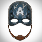 Captain America // Chris Evans + Stan Lee Signed Mask Prop // Custom Museum Display (Signed Mask Only)