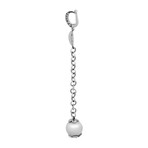 Io Si 18k White Gold Diamond + Pearl Clip Pendant