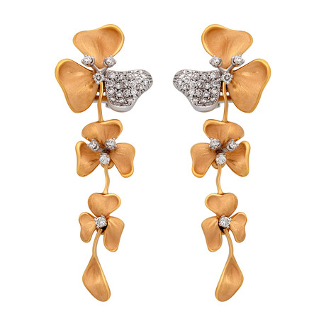 Annamaria Cammilli Seta Moving 18k Rose Gold Diamond Earrings